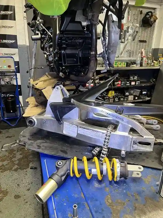 Motorcycle work at East London Motorcycles